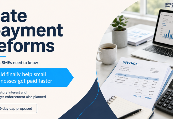 Late payment reforms for small businesses, highlighting proposed 60-day payment caps, mandatory interest on late payments and stronger enforcement.