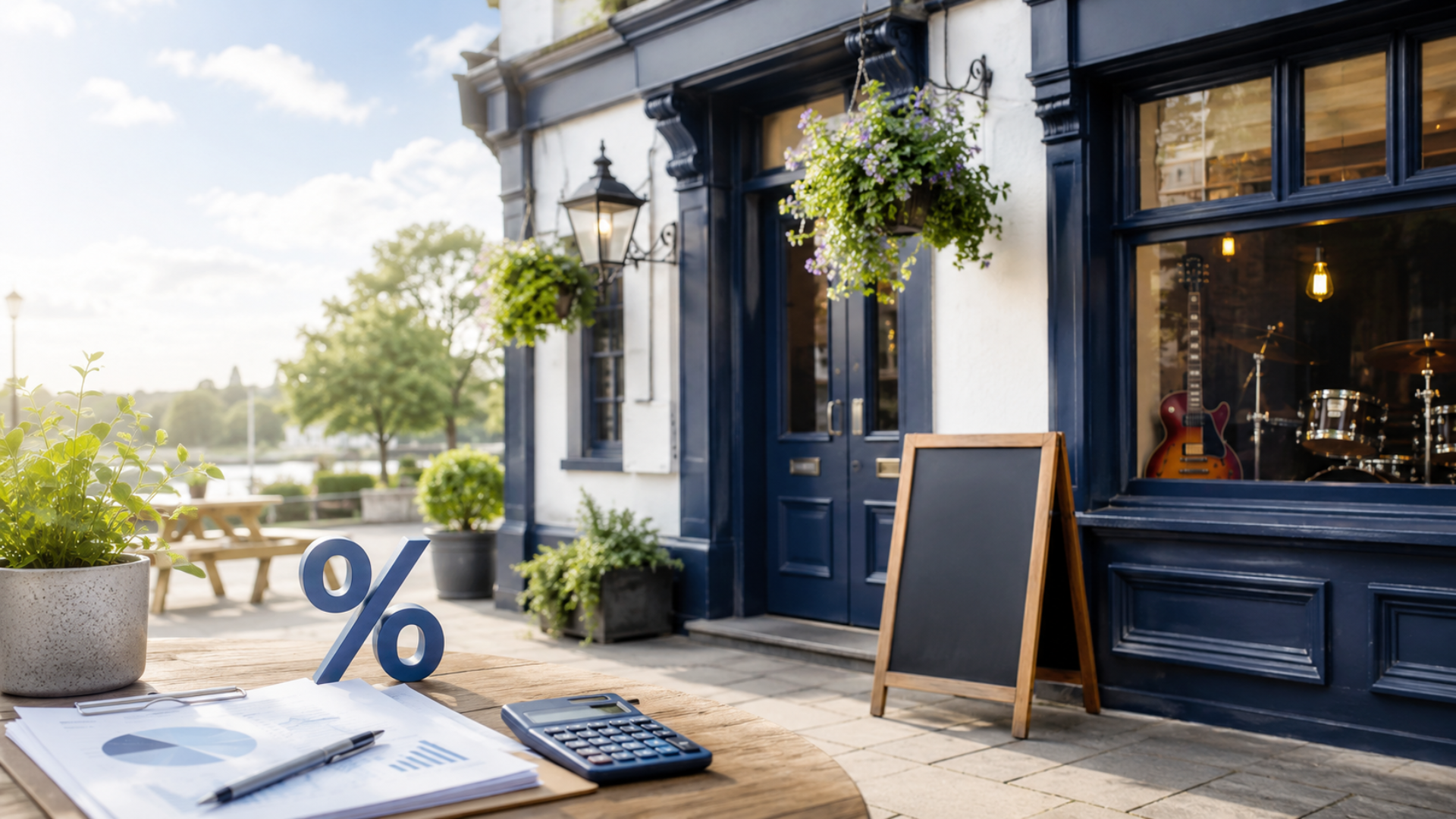 Traditional English pub and live music venue representing the new 20% business rates reduction from April 2027