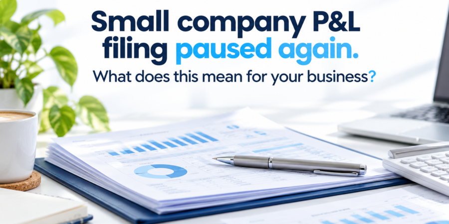Small company P&L on office desk 2