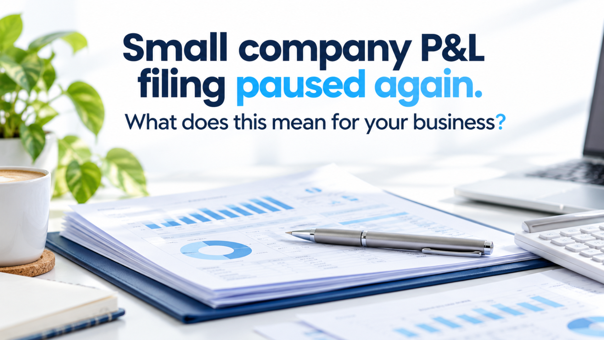 Small company P&L on office desk 2